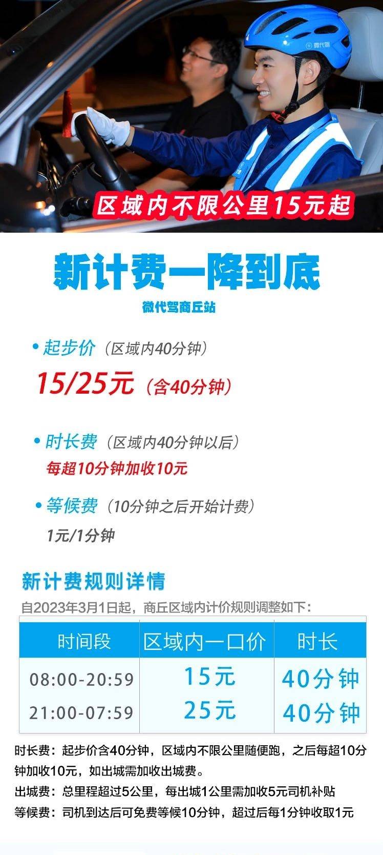 手机号码定位:再降3元！商丘微代驾15元起包时跑全城，不限公里随便跑！